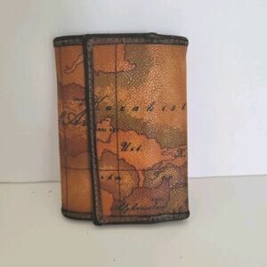 ALVIERO MARTINI Wallet Key Case Geo hooks Holder Map Leather Italian Retro Fair